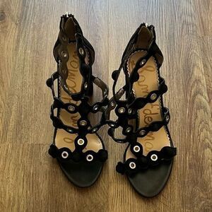 Sam Edelman Women's Yuli Heeled Sandal Back Zipper‎ Black Size 7.5